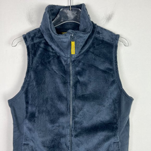 L.L. Bean Luxe Fleece Long Vest Blue Soft Size Medium M Misses EUC D2231 - Picture 3 of 15